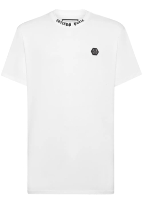 Philipp Plein logo-appliqué cotton T-shirt - White