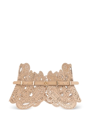 Saiid Kobeisy perforated leather belt - Brown