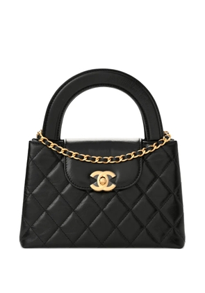 CHANEL Pre-Owned 2025 nano Kelly quilted calfskin gold-hardware tote bag - Black
