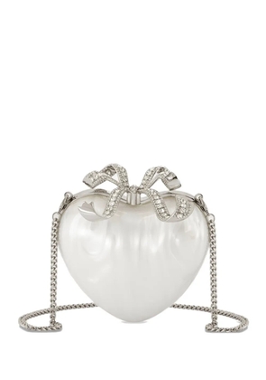 Self-Portrait heart clutch bag - White