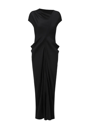 OUDE WAAG asymmetrical draped midi dress - Black