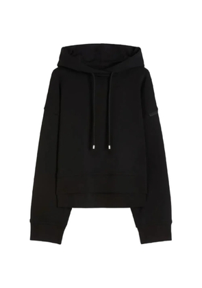 Sportmax Spdslogan logo-patch hoodie - Black