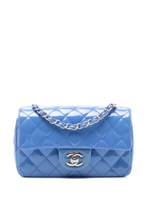 CHANEL Pre-Owned 2015-2016 Mini Rectangular Classic Patent Single Flap crossbody bag - Blue