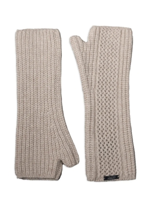 Moorer Zulema knitted fingerless gloves - Neutrals