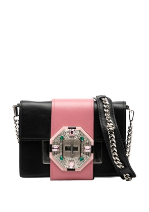 Prada Pre-Owned 2000-2025 City Calf Crystal Embellished Ribbon Bag crossbody bag - Black