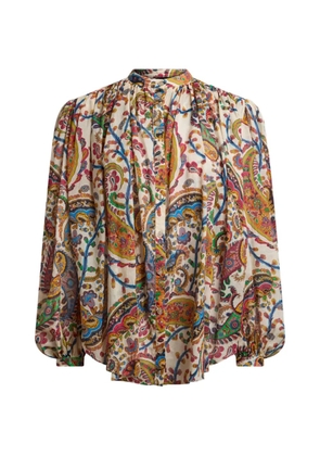 ETRO floral-paisley mandarin-collar shirt - Neutrals