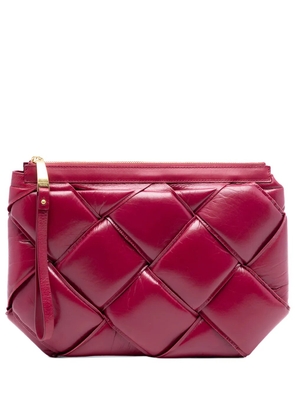 Bottega Veneta Pre-Owned 2012-2025 Lambskin Maxi Intrecciato Padded Pouch clutch bag - Red