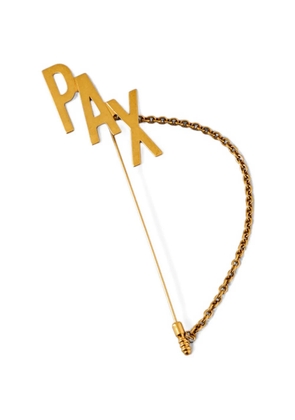Moschino large gilded pax brooch - Gold
