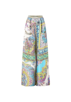 Camilla patterned palazzo pants - White