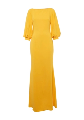 Badgley Mischka yellow maxi dress