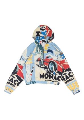 RHUDE Monaco Sport quarter-zip printed hoodie - Neutrals