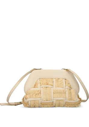 Themoirè woven fringed small crossbody bag - Neutrals