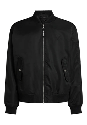 Karl Lagerfeld logo-embroidered bomber jacket - Black
