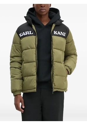 karl kani colour-block puffer jacket - Green