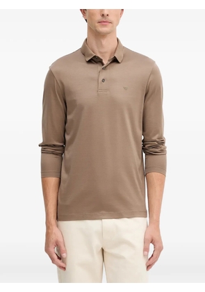 Emporio Armani long-sleeves polo shirt - Brown