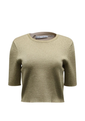 alice + olivia Ciara metallic cropped top - Gold