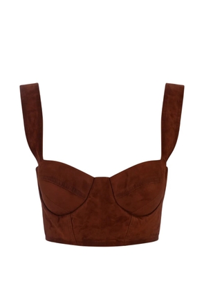 Ermanno Scervino suede bustier top - Brown
