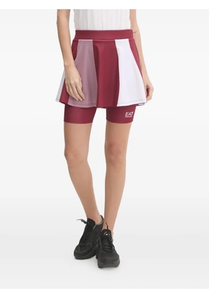 Ea7 Emporio Armani logo-print panelled skorts - Red