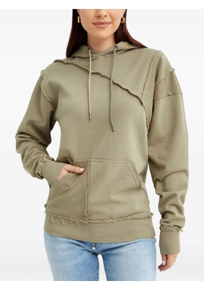 SEROYA Kendrick frayed-effect drawstring-fastening hoodie - Green