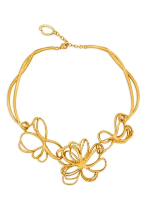 Oscar de la Renta Threaded Flower necklace - Gold