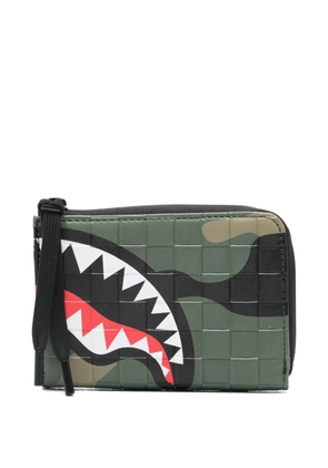 sprayground kid camouflage shark wallet - Green