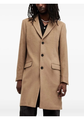 AllSaints buttoned single-breasted coat - Brown