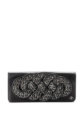 CHANEL Pre-Owned 2008 chain-link leather clutch bag - Black