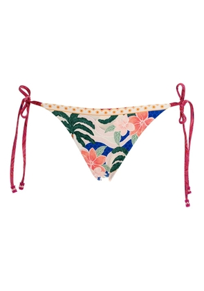 Agua Bendita Alegria floral-print tie-side bikini bottoms - Neutrals
