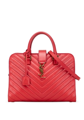 Saint Laurent Pre-Owned 2014 Small Chevron Calfskin Monogram Cabas satchel - Red