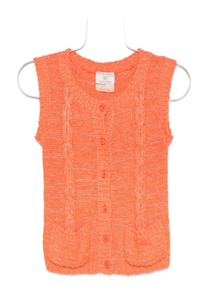 Courrèges Pre-Owned 1970s cable-knit sleeveless top - Orange