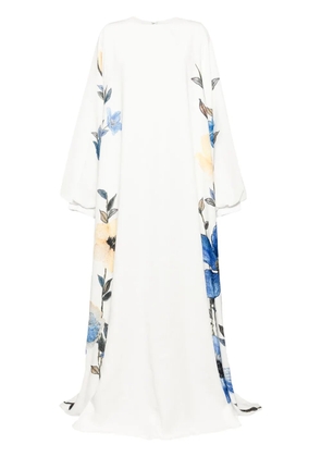 Saiid Kobeisy floral printed kaftan - White