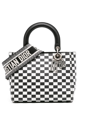 Christian Dior Pre-Owned 2017 Medium Calfskin Checkered Lady Dior satchel - Black