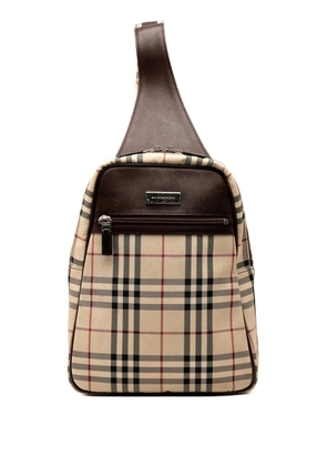 Burberry Pre-Owned 2000-2017 House Check Canvas Sling backpack - Brown