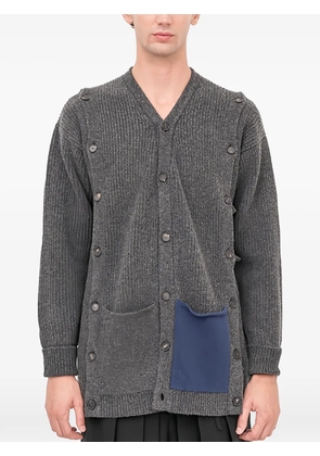 Setchu button-up contrast-pocket cardigan - Grey