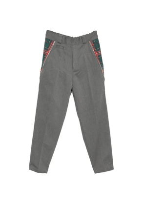 Undercover tartan-panel trousers - Grey