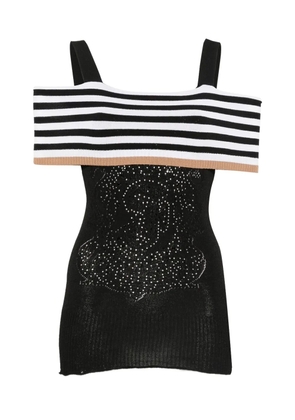 Gianfranco Ferré Pre-Owned 2000s striped embellished top - Black