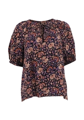 Ulla Johnson puff-sleeve floral-print top - Black