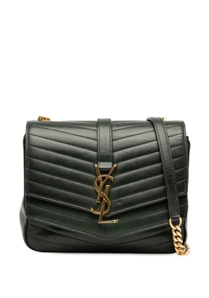 Saint Laurent Pre-Owned 2018 Small Chevron Lambskin Monogram Sulpice Bag crossbody bag - Green