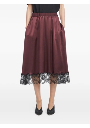 Maria McManus lace-trimmed midi skirt - Red