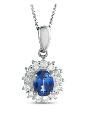 LB Exclusive diamond sapphire pendant necklace - Silver