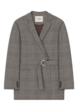AERON checked belted blazer - Grey