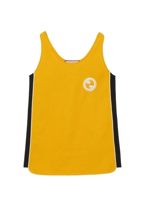 Gucci Pre-Owned logo-embroidered tank top - Yellow