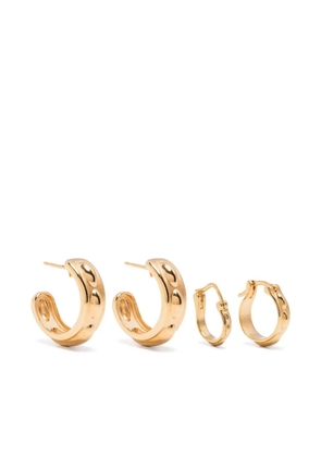 LA MANSO logo-engraved hoops - Gold
