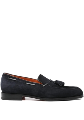 Santoni tassel-detail suede loafers - Blue