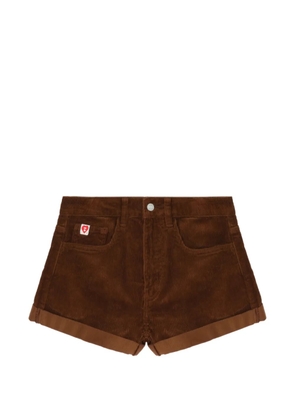 A BATHING APE® corduroy cuffed shorts - Brown