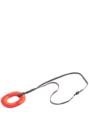 Hermès Pre-Owned 20th Century Buffalo Horn Isthme Pendant Necklace costume necklace - Orange