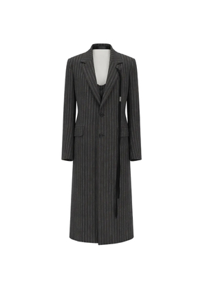 Ann Demeulemeester pinstriped twill coat - Grey