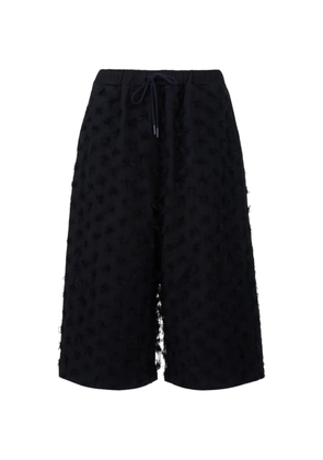 pushBUTTON drawstring textured shorts - Blue