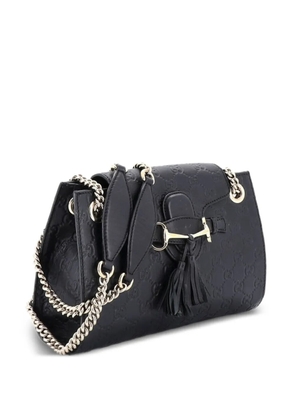 Gucci Pre-Owned Emily Chain Flap Guccissima Leather Small shoulder bag - Black