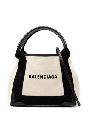 Balenciaga Pre-Owned 2003 Canvas Navy Cabas XS satchel - White